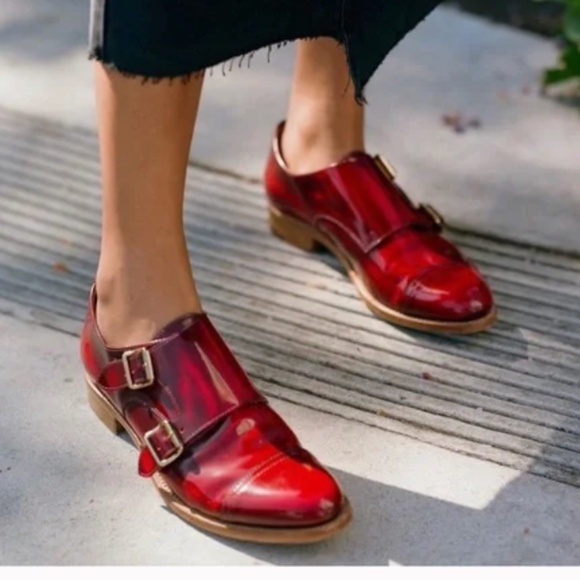 The Office of Angela Scott - Mr. Colin Red Leather Double Monk Strap Oxford - 40 - Picture 4 of 14